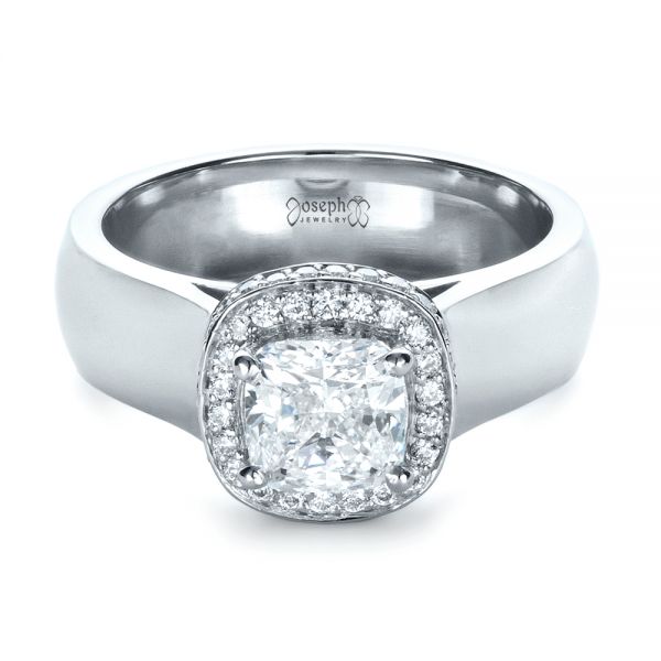  Platinum Platinum Custom Diamond Engagement Ring - Flat View -  1408