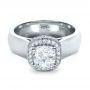 18k White Gold 18k White Gold Custom Diamond Engagement Ring - Flat View -  1408 - Thumbnail