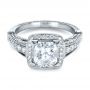 14k White Gold 14k White Gold Custom Diamond Engagement Ring - Flat View -  1416 - Thumbnail