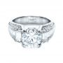 18k White Gold 18k White Gold Custom Diamond Engagement Ring - Flat View -  1434 - Thumbnail
