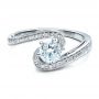 18k White Gold 18k White Gold Custom Diamond Engagement Ring - Flat View -  1449 - Thumbnail