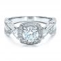 18k White Gold 18k White Gold Custom Diamond Engagement Ring - Flat View -  1451 - Thumbnail