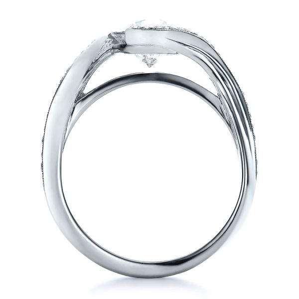 18k White Gold 18k White Gold Custom Diamond Engagement Ring - Front View -  100069