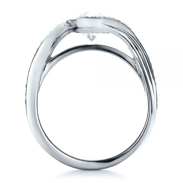 Platinum Custom Diamond Engagement Ring - Front View - 100069
