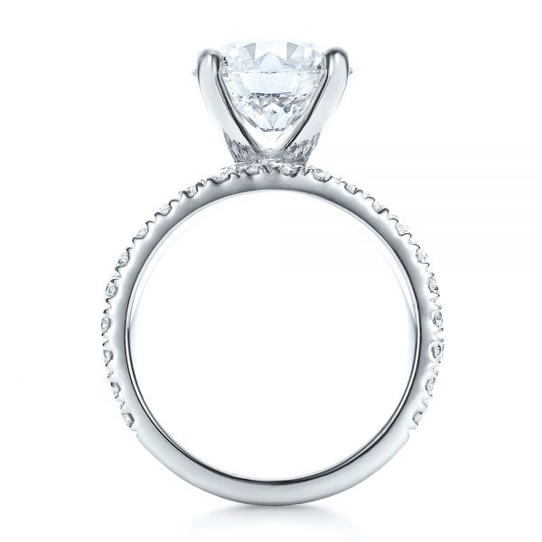 14k White Gold 14k White Gold Custom Diamond Engagement Ring - Front View -  100102