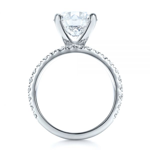 Platinum Custom Diamond Engagement Ring - Front View - 100102