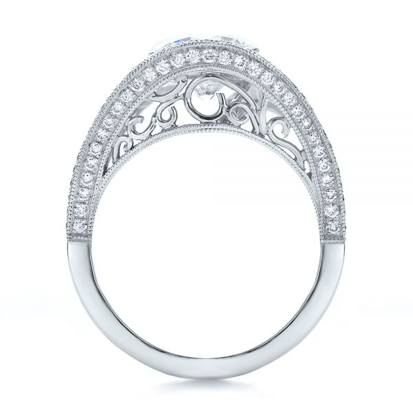 18k White Gold 18k White Gold Custom Diamond Engagement Ring - Front View -  100551