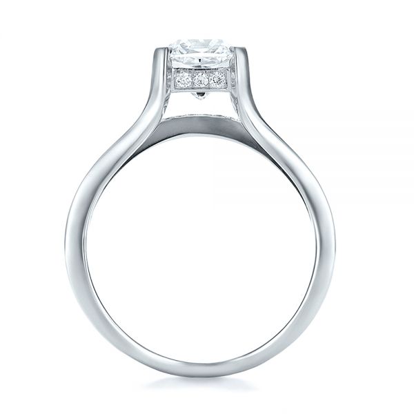 18k White Gold 18k White Gold Custom Diamond Engagement Ring - Front View -  100610