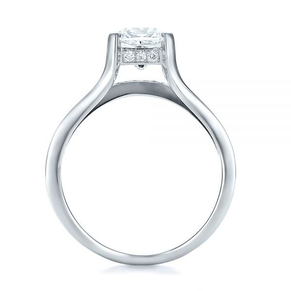 Platinum Custom Diamond Engagement Ring - Front View - 100610