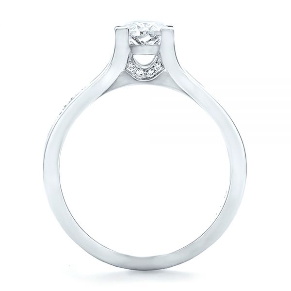 18k White Gold 18k White Gold Custom Diamond Engagement Ring - Front View -  100627