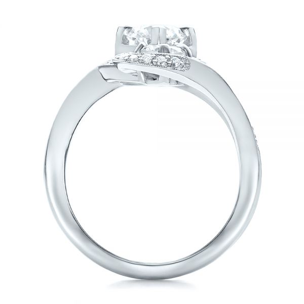 18k White Gold 18k White Gold Custom Diamond Engagement Ring - Front View -  100782