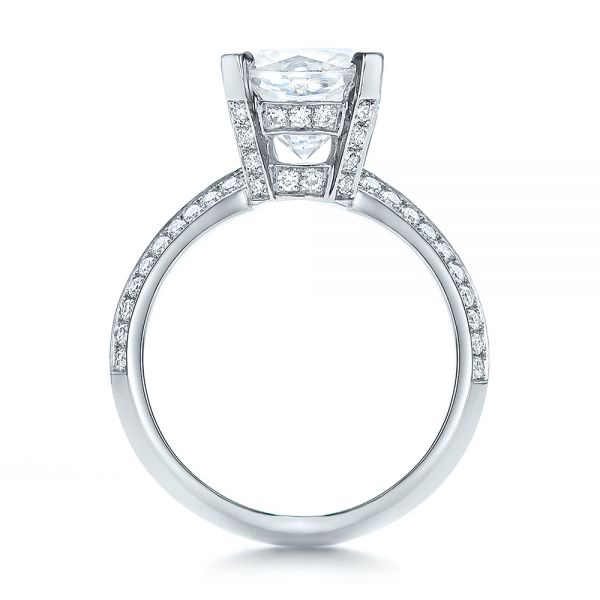 14k White Gold 14k White Gold Custom Diamond Engagement Ring - Front View -  100839