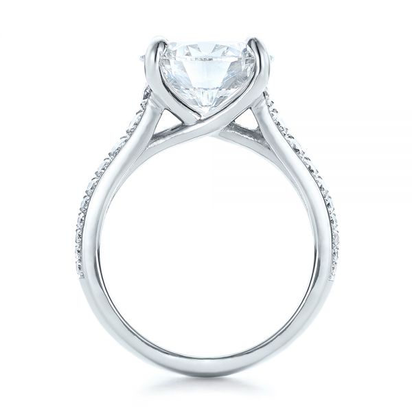 Platinum Custom Diamond Engagement Ring - Front View - 100872