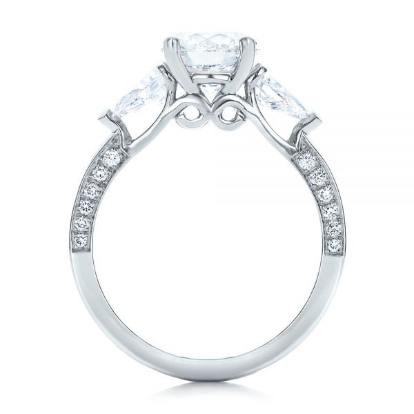 18k White Gold 18k White Gold Custom Diamond Engagement Ring - Front View -  101230