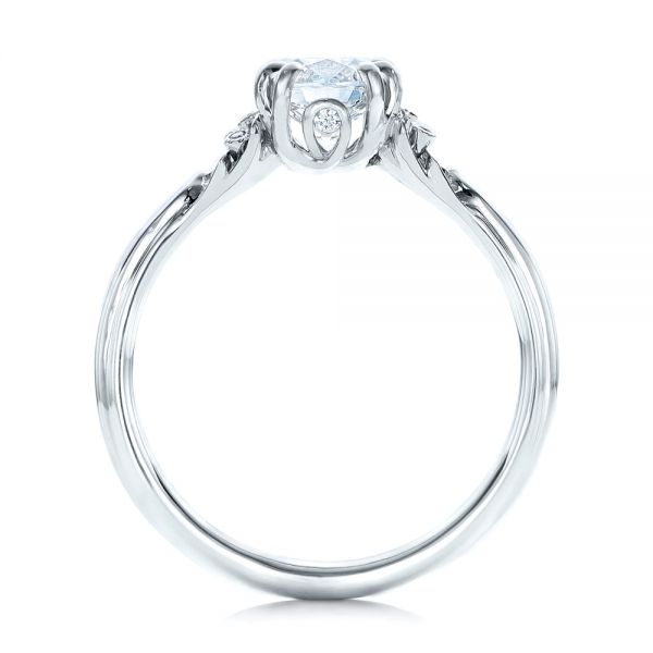 14k White Gold Custom Diamond Engagement Ring - Front View - 102024