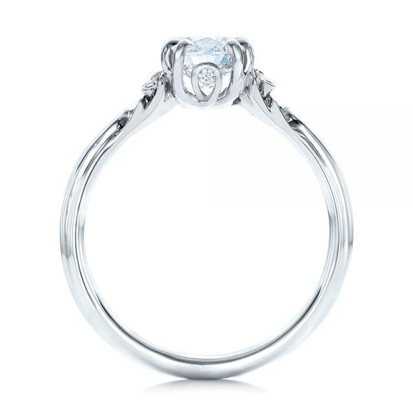 14k White Gold Custom Diamond Engagement Ring - Front View -  102024