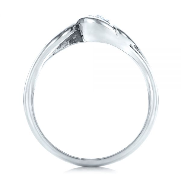 14k White Gold Custom Diamond Engagement Ring - Front View -  102089