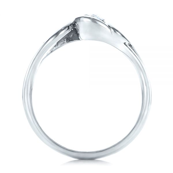 14k White Gold Custom Diamond Engagement Ring - Front View - 102089