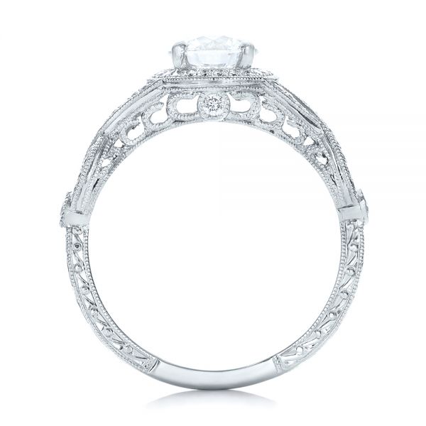 18k White Gold 18k White Gold Custom Diamond Engagement Ring - Front View -  102138