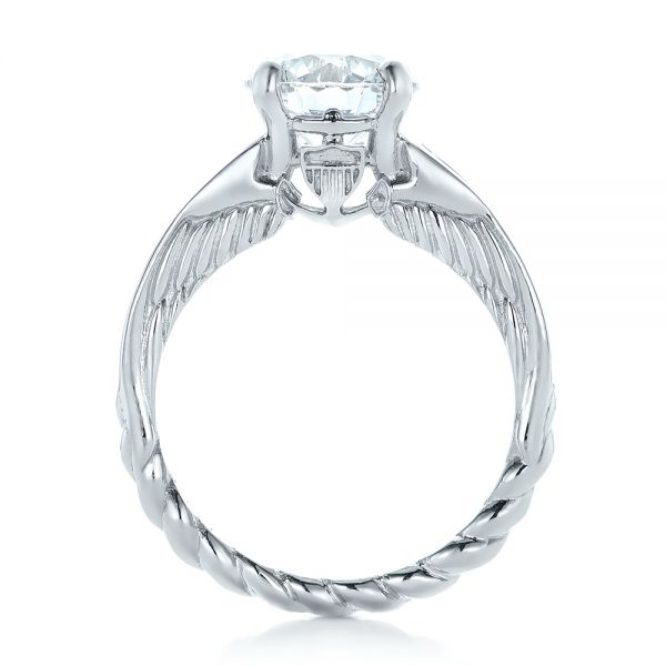 14k White Gold 14k White Gold Custom Diamond Engagement Ring - Front View -  102218