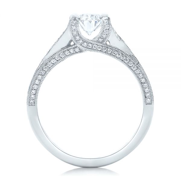 18k White Gold 18k White Gold Custom Diamond Engagement Ring - Front View -  102239