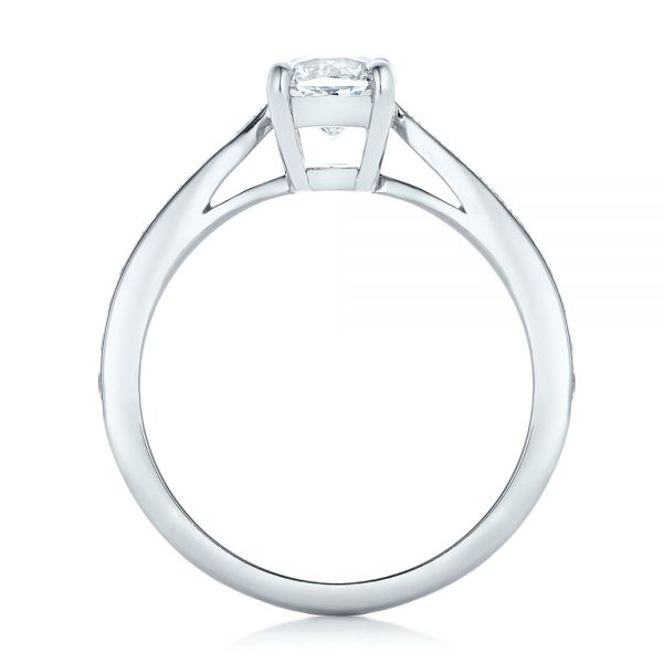 14k White Gold Custom Diamond Engagement Ring - Front View -  102253