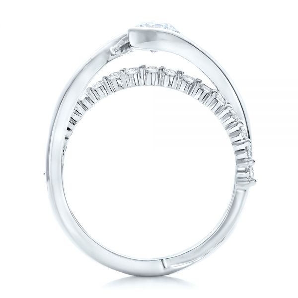 14k White Gold Custom Diamond Engagement Ring - Front View -  102277