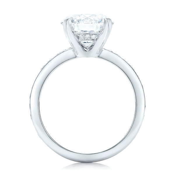 18k White Gold 18k White Gold Custom Diamond Engagement Ring - Front View -  102339