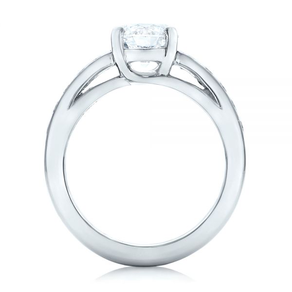 18k White Gold 18k White Gold Custom Diamond Engagement Ring - Front View -  102345