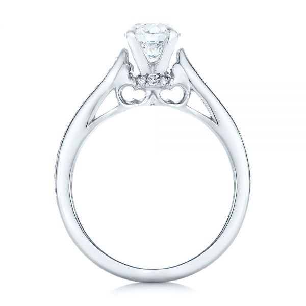 18k White Gold 18k White Gold Custom Diamond Engagement Ring - Front View -  102363