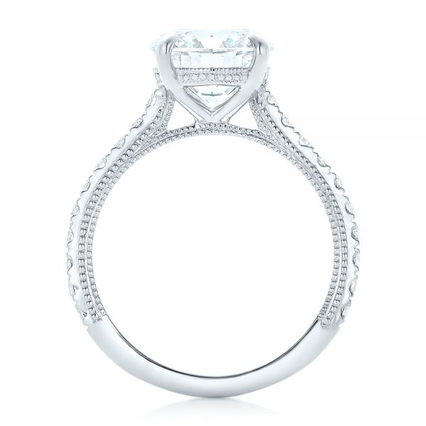 18k White Gold 18k White Gold Custom Diamond Engagement Ring - Front View -  102402