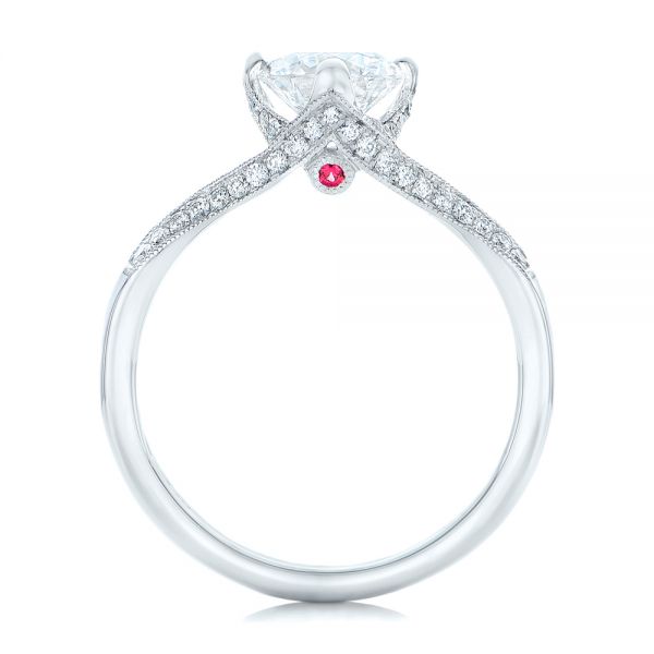  Platinum Custom Diamond Engagement Ring - Front View -  102405