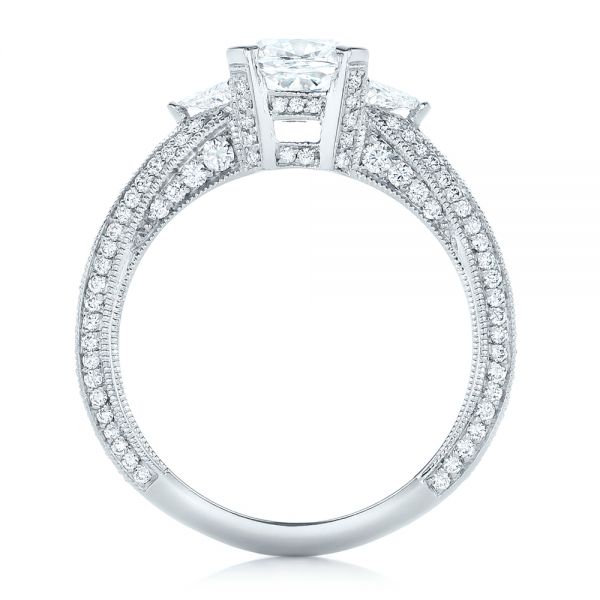 18k White Gold 18k White Gold Custom Diamond Engagement Ring - Front View -  102457