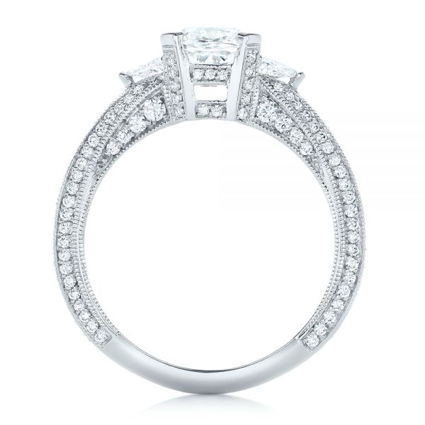 Platinum Custom Diamond Engagement Ring - Front View - 102457