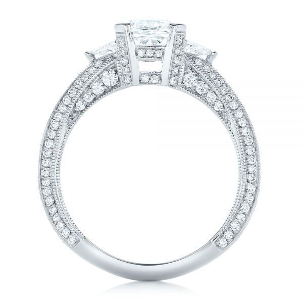  Platinum Custom Diamond Engagement Ring - Front View -  102457