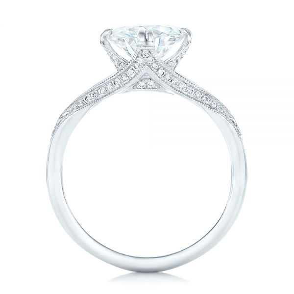  Platinum Custom Diamond Engagement Ring - Front View -  102601