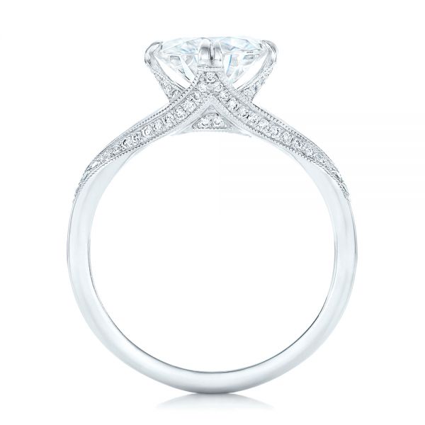 14k White Gold 14k White Gold Custom Diamond Engagement Ring - Front View -  102601