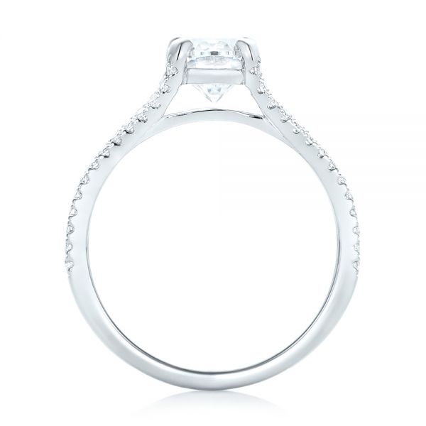 18k White Gold 18k White Gold Custom Diamond Engagement Ring - Front View -  102604