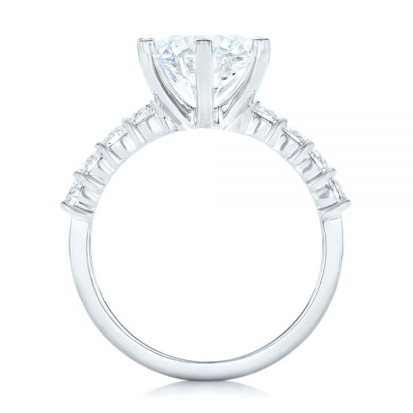 14k White Gold 14k White Gold Custom Diamond Engagement Ring - Front View -  102614