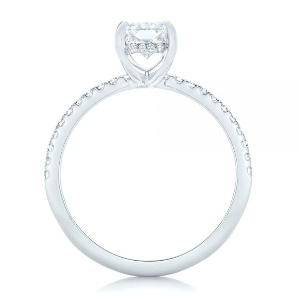 14k White Gold Custom Diamond Engagement Ring - Front View -  102856