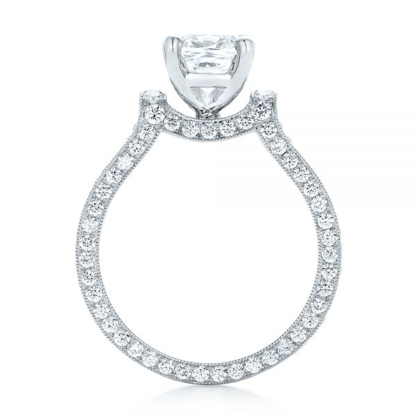 14k White Gold 14k White Gold Custom Diamond Engagement Ring - Front View -  102895