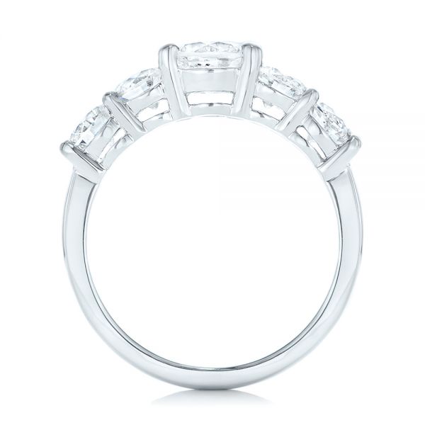 14k White Gold Custom Diamond Engagement Ring - Front View -  102941