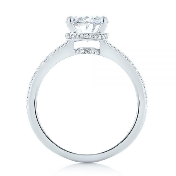 14k White Gold 14k White Gold Custom Diamond Engagement Ring - Front View -  102946