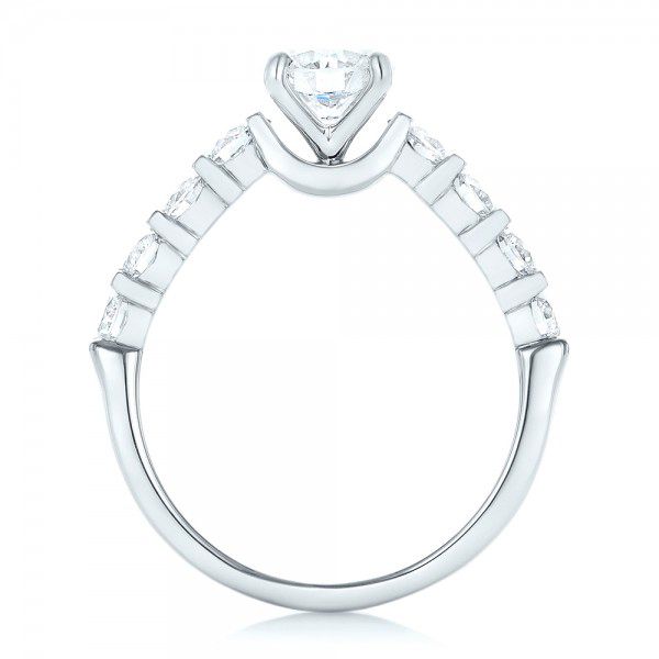 18k White Gold 18k White Gold Custom Diamond Engagement Ring - Front View -  102955