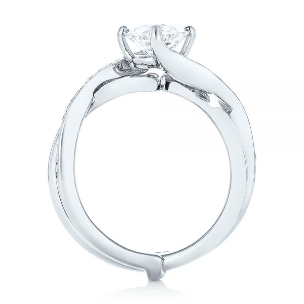 18k White Gold 18k White Gold Custom Diamond Engagement Ring - Front View -  102969