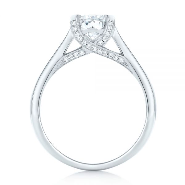 14k White Gold 14k White Gold Custom Diamond Engagement Ring - Front View -  102996