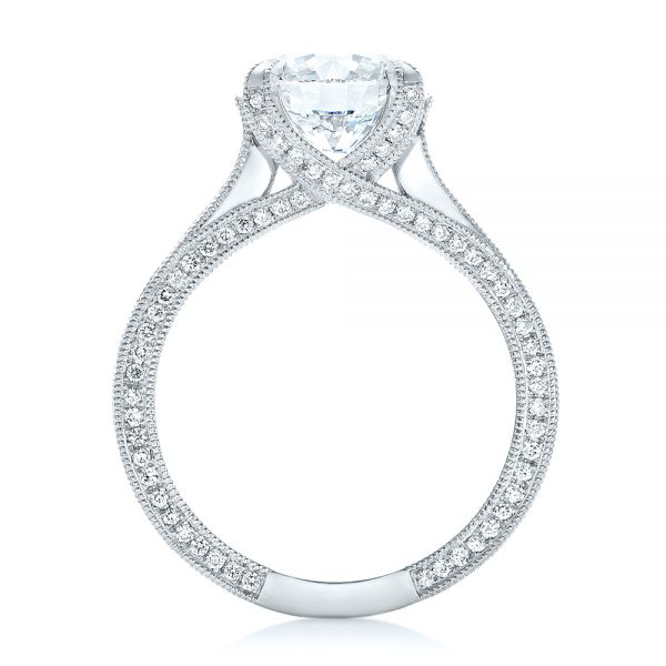  Platinum Custom Diamond Engagement Ring - Front View -  103013