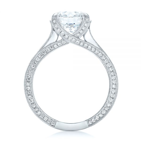 18k White Gold 18k White Gold Custom Diamond Engagement Ring - Front View -  103013