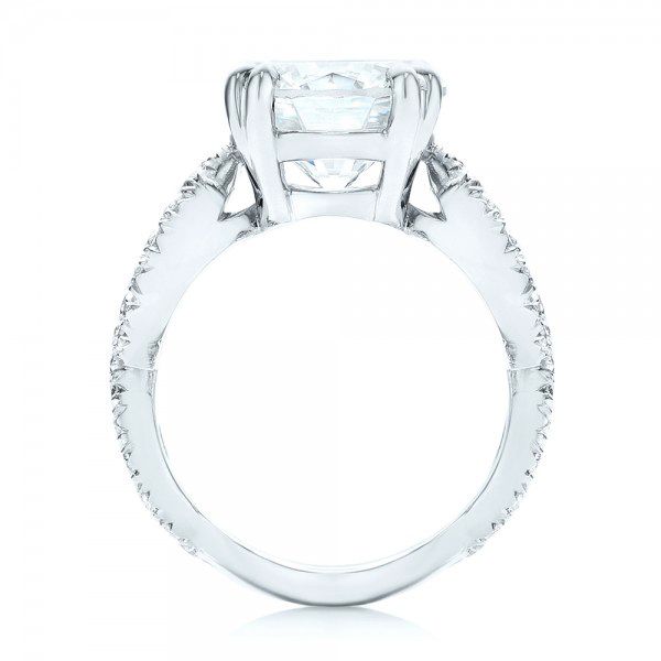 14k White Gold 14k White Gold Custom Diamond Engagement Ring - Front View -  103042