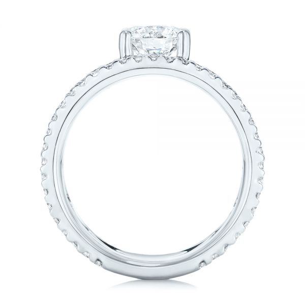 18k White Gold Custom Diamond Engagement Ring - Front View -  103215
